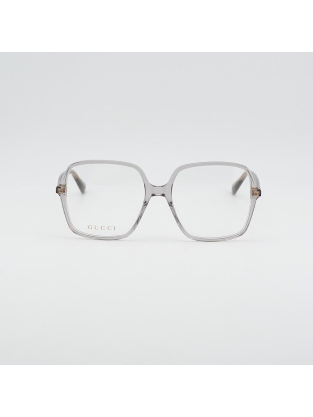 Gucci GG1003O 012 Eyeglasses Transparent Grey 53mm Square Frame - Picture 2 of 11